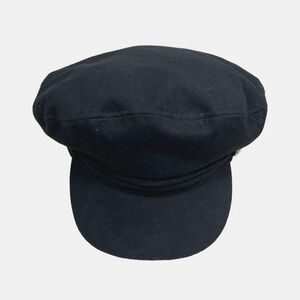 Black Fisherman Greek Fiddler Hat Cap Women Cotton Lined Rope‎ Detailing S/M